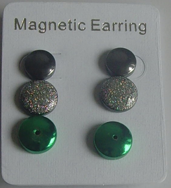 stone button earring